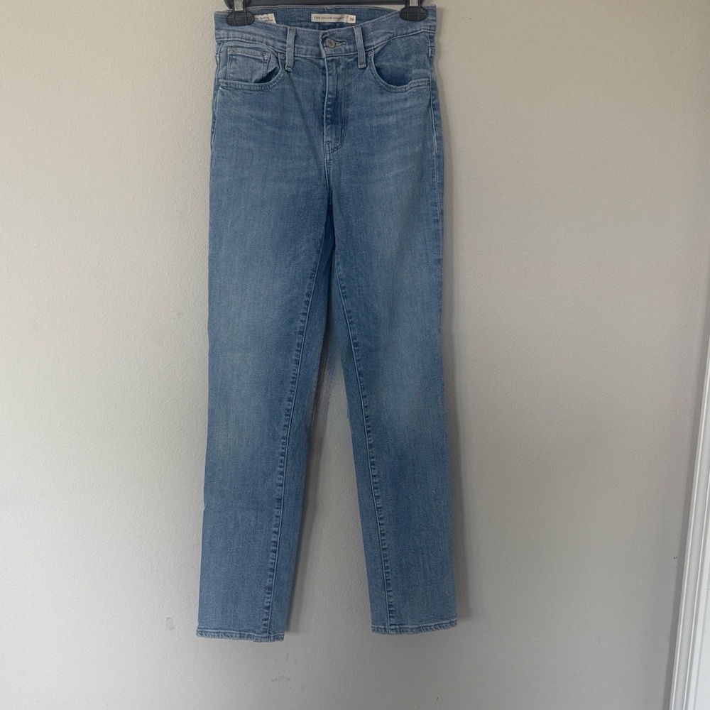 Levi's 724 Light Blue High Rise Straight Leg Jeans Sz 26 - Picture 3 of 12